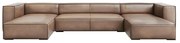 Svetlohnedá kožená rohová pohovka (do "U") Madame - Windsor & Co Sofas
