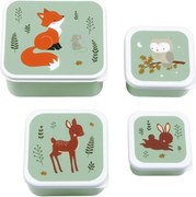 Sada 4 škatuliek na obed a desiatu lesní priatelia