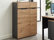 Úložná skrinka Memphis, 75 cm, dub artisan/grafit%