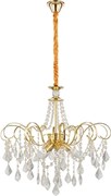 Toolight Toolight, krištáľová závesná lampa Ø60 cm, 6×E14, SWE081-CP, zlatá lesklá, OSW-30210
