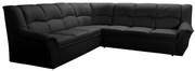Kožená rohová sedacia súprava Dubaj LUX XXL, čierna (K-70)