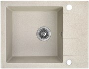 Kuchinox Shire, 1-komorový granitový drez s krátkym odkvapkávačom 570x440x185 mm, béžová, LAV-SBS_413Y