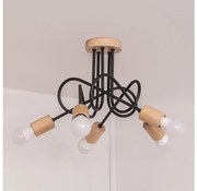 Prisadený luster OXFORD 5xE27/15W/230V borovica/čierna