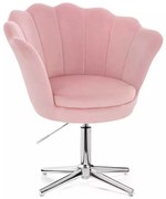 LuxuryForm DESIGN Kreslo FREY VELUR na striebornom kríži - ružové