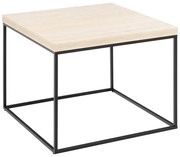 Béžový konferenčný stolík s doskou v dekore mramoru 60x60 cm Barossa – Actona