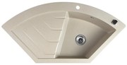Sapho - Rohový kuchynský drez 114x57,5 cm granit/béžová