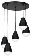 Luster na lanku CARYON 5xE14/60W/230V čierna okrúhly