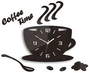 Moderné nástenné hodiny COFFE TIME 3D WENGE wenge