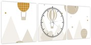 Obraz - Lietajúce balóny (s hodinami) (90x30 cm)