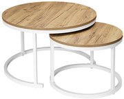Sada 2 konferenčných stolíkov GALEN Craft biela