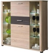 Vitrína S Barom Fill 2 Sklo Sonoma/Grafit