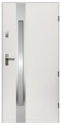 Vchodové dvere Hestia, 90 P, rozmer vr. zárubne: 1000 × 2070 mm, oceľ, pravé, biele, presklené