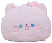 Vankúš Mačka s mašľou 46x34 cm ružový