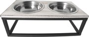 Misky v kovovom stojane - 30*15*10 cm / 2*0,2L