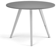 Konferenčný stôl PRIMO ZEN, priemer 100 cm, biela podnož, grafit