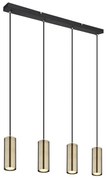 Globo 57911-4HM - Luster na lanku ROBBY 4xGU10/35W/230V čierna/mosadz