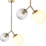 Toolight - stropná sklenená lampa E27 60W APP1013-2CP, zlatá, OSW-09482
