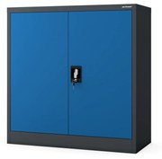 Kovová spisová skrinka BEATA, 900 x 930 x 400 mm, antracitovo-modrá