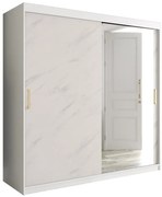 Skriňa Marmur T2 200 biely/mramor biely