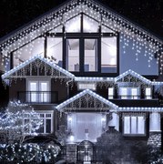 Vianočné vonkajšie LED osvetlenie, studená biela IP44 300 LED/14,5m
