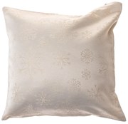 Vianočná Obliečka na vankúšik vodeodolná Vločky zlatá, 40 x 40 cm