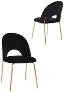 Jedálenská stolička Molly Gold, čierny zamat (108-77)