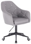 LuxuryForm DESIGN Kreslo ROMA na čiernej podstave s kolieskami - šedé