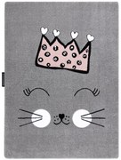 Detský kusový koberec Petit Cat crown grey, 140x190, šedá, detská izba, Dywany Łuszczów