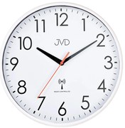 Rádiom riadené nástenné hodiny s tichým chodom JVD RH502.3, biele – 30,5 cm