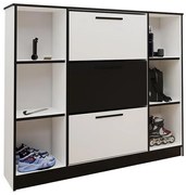 Skrinka na topánky SZNB02 biela+čierna
