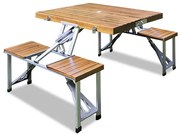 InternetovaZahrada Rozkladací kempingový set - drevený