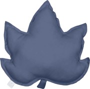 Ľanový vankúš javorový list džínsová 43x43 cm