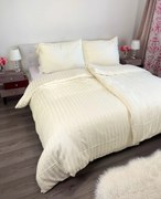 Obliečky damaškové krémové TiaHome - 1x Vankúš 90x70cm, 1x Paplón 140x200cm