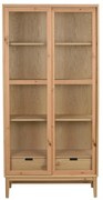 Vitrína v dekore duba s posuvnými dverami v prírodnej farbe 100x203 cm Hazelton – Rowico