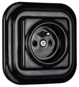 Elhard Štvorcová keramická zásuvka, čierna - kompletná KV6100B