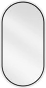 Mexen Loft oválne kúpeľňové zrkadlo 80 x 40 cm, čierny rám - 9851-080-040-000-70