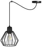 Závesné svietidlo Nuvola Spider 2, 1x čierne drôtené tienidlo