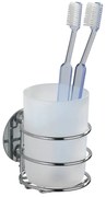 Biely samodržiaci téglik na zubné kefky z nehrdzavejúcej ocele – Wenko