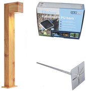 Moderne staande buitenlamp aluminium met hout print 65cm IP44 - Baleno