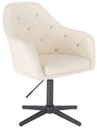 LuxuryForm DESIGN Kreslo ROMA na čiernom kríži - krémové