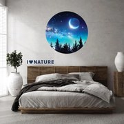 Samolepky na stenu - Vesmírny les s nápisom