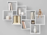 Nástenný regál Laurio, biela, 11 priehradok%