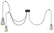 Luster na lanku TUBE 3xE27/10W/230V pavúk čierna/chróm