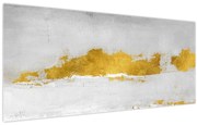 Obraz - Zlaté a šedé ťahy (120x50 cm)