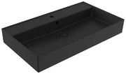 Umývadlo SAT Infinitio 80,5x46,5 cm černá mat s otvorom uprostred SATINF8046BKM