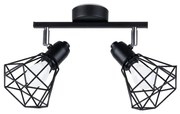 Bodové svietidlo Artemis, 2x čierne drôtené tienidlo, (môžnosť polohovania)