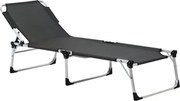 Záhradné lehátko Genova, šedé%