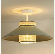 Duolla - Prisadený luster RIO RATTAN 1xE27/15W/230V pr. 45 cm zelená/ratan