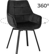 PROXIMA.store - Otočné jedálenské kreslo LUNA FARBA: čierna, FARBA NÔH: čierna