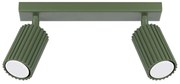 Bodové svietidlo Karbon, 2x olivovo zelené kovové tienidlo, (možnosť polohovania)